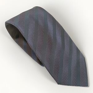 Givenchy Paris Silk Tie Navy Blue Stripe Dot Classic Italy Wedding Office
